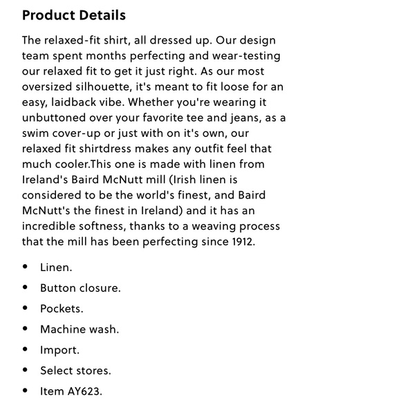 JCREW LINEN RELAX FIT SHIRT DRESS SZ XS NWT - Picture 8 of 9